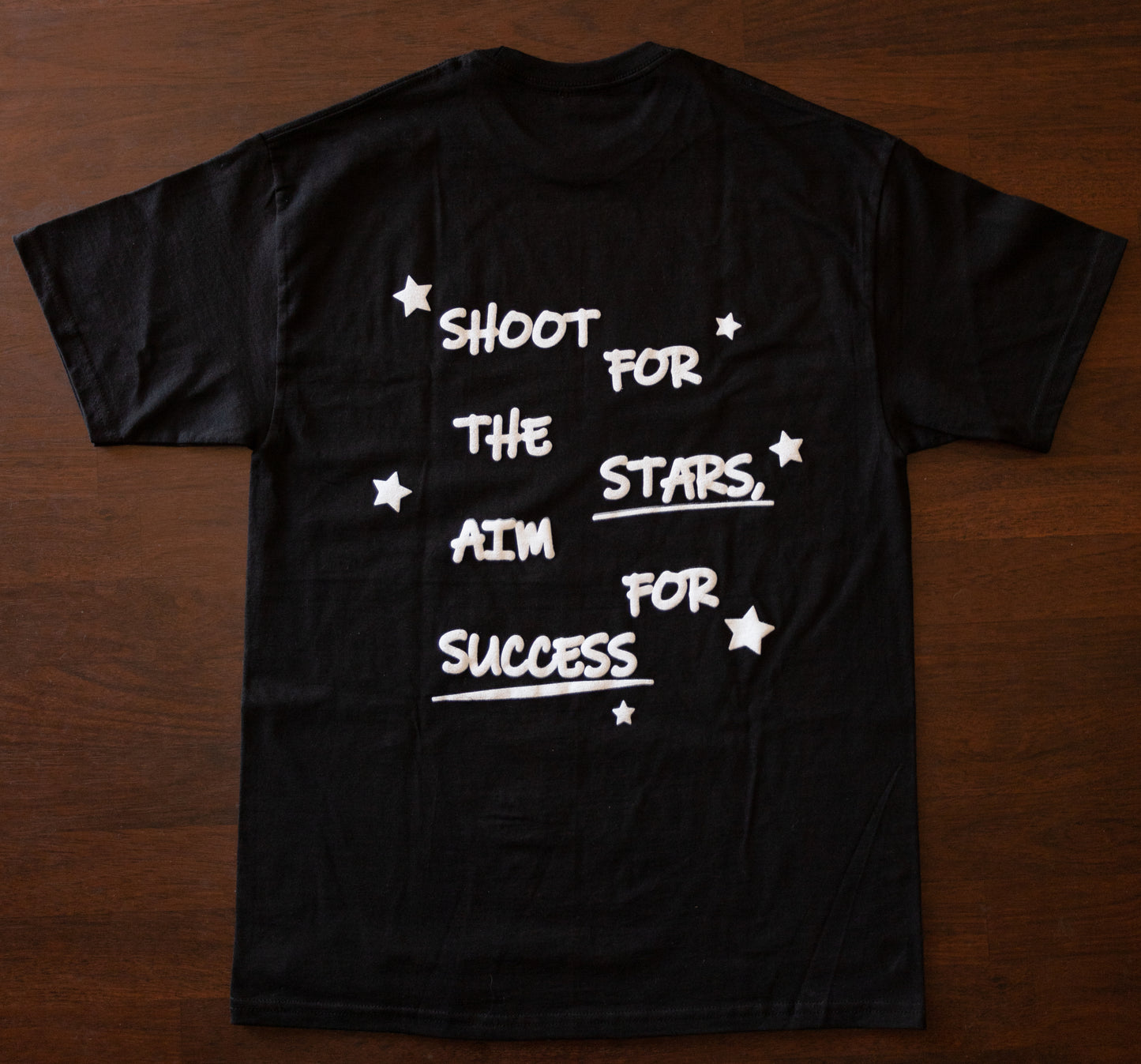 Shoot for the STARS Puff Print T-shirt BLACK