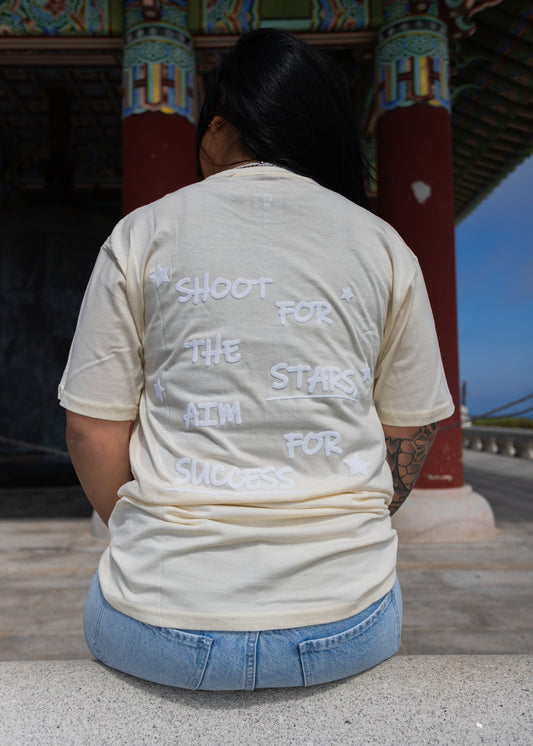 Shoot for the STARS Puff Print T-shirt CREAM