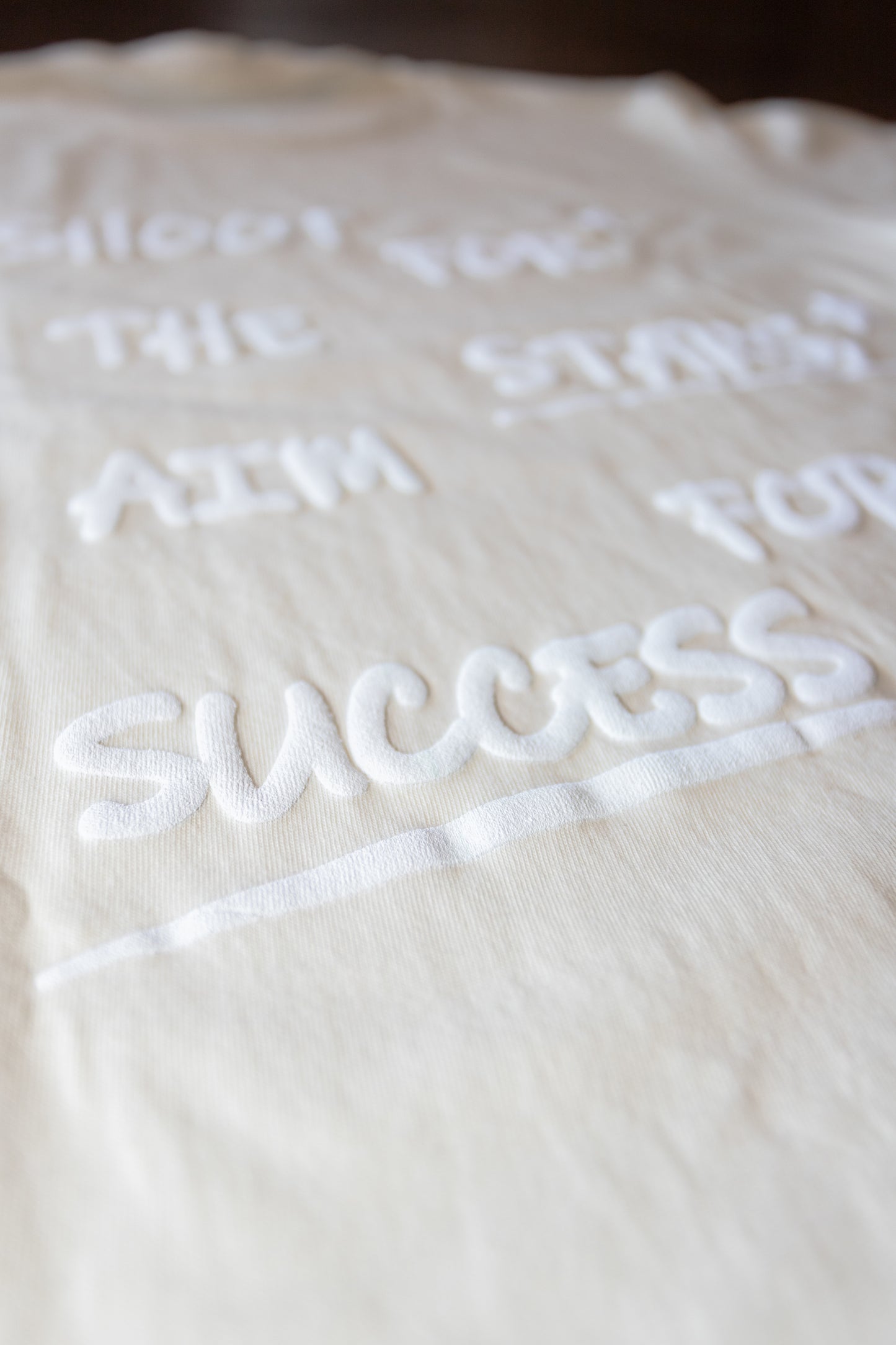 Shoot for the STARS Puff Print T-shirt CREAM