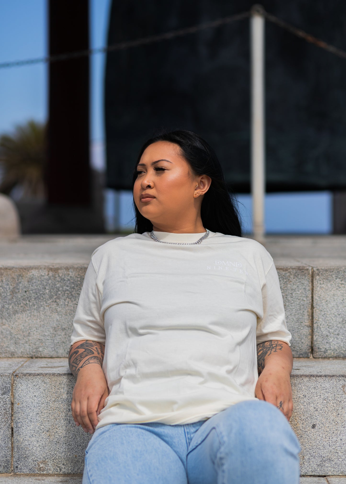 Shoot for the STARS Puff Print T-shirt CREAM