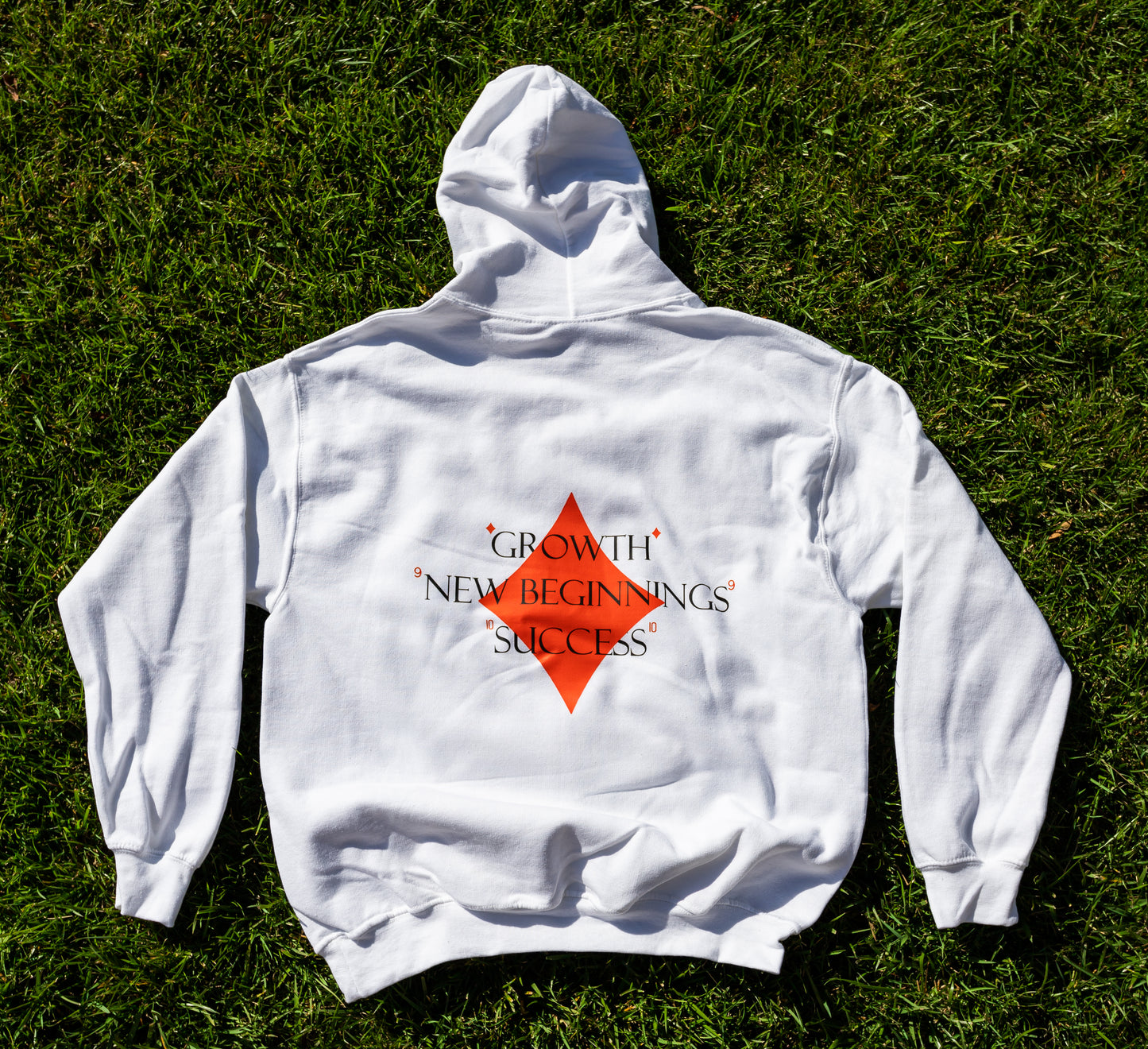 Growth, New Beginnings, Success Fleece Hoodie WHITE
